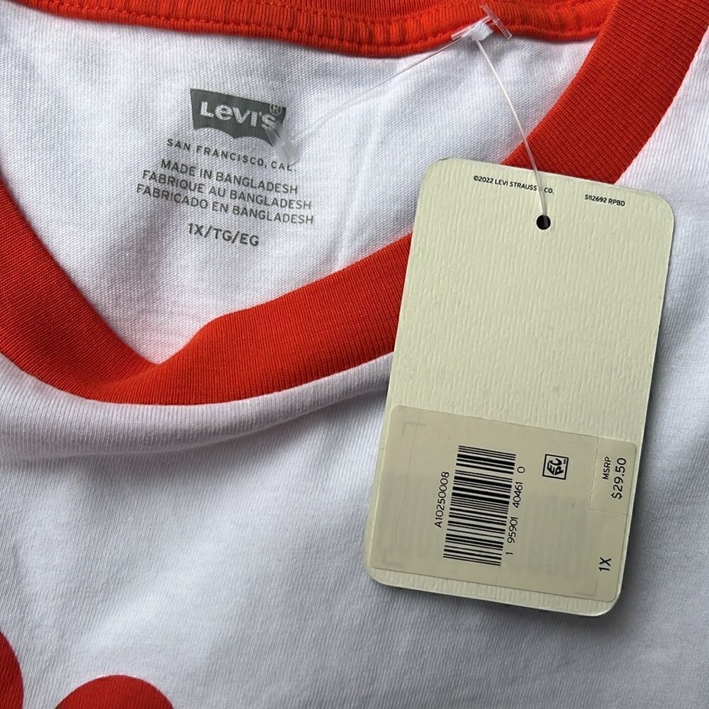 Levi’s Jodie T- Shirt in White & Red - Picture 6 of 8